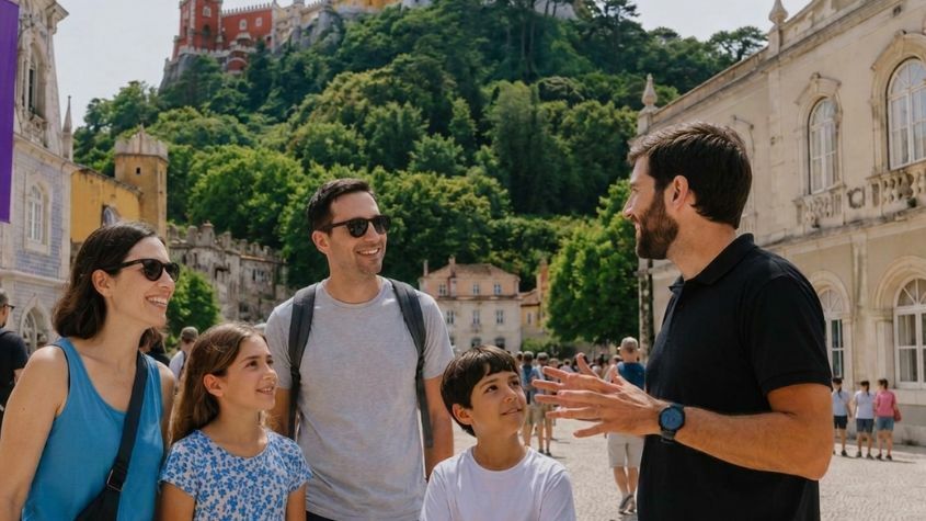 Family in Sintra on a private tour with Living Private Tours