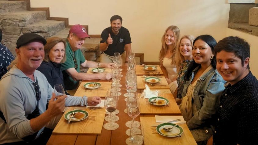 Multigenerational family having lunch on a private tour