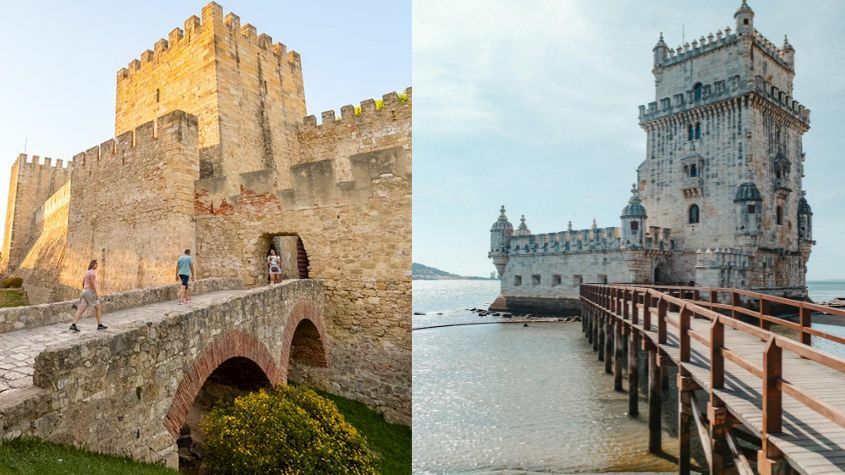 São Jorge Castle and Belém Tower in Lisbon