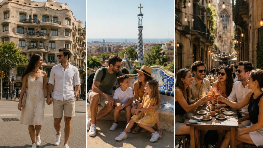 Tipos viajantes em Barcelona
